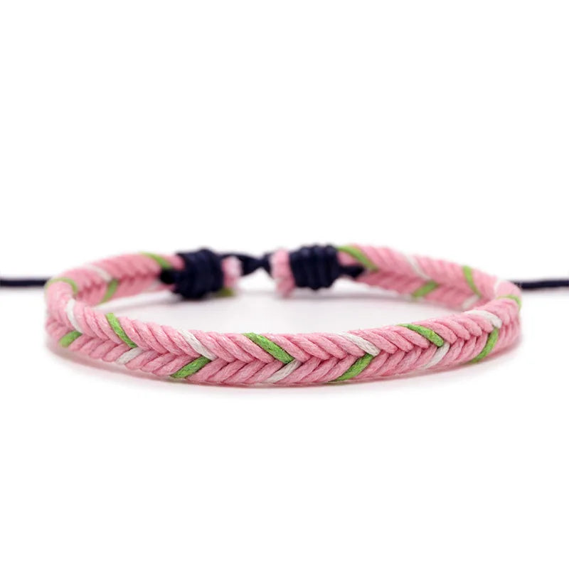 SC Jewelry Wholesale Women Bohemian Woven Bracelets Cotton Braided Rope Bracelets Handmade Woven Bracelets for Men