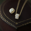 Vintage 14K Gold Plated Full Cz Ring Pendant Necklaces Women Fashion S925 Sterling Silver Charm Necklace