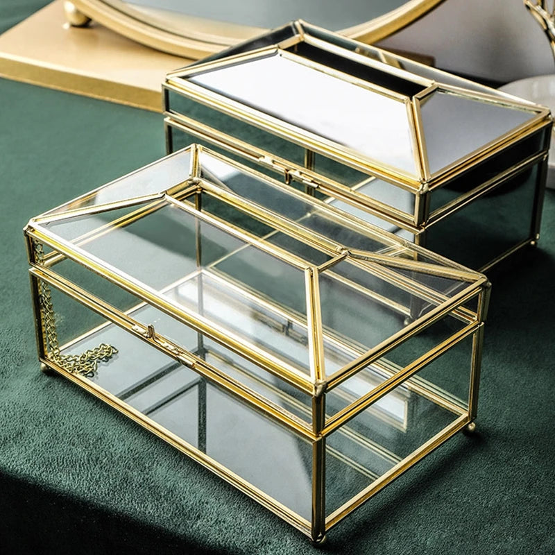 Nordic Metal Mirror Tissue Box Holder Luxury Glass Napkin Dispenser Desktop Storage Box Bathroom Restaurant Organizer Home Decor