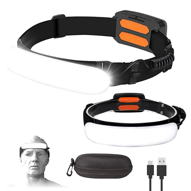 31pcs LED COB IP44 Waterproof 5W Portable USB Rechargeable Headlamp with 5000mAh Battery and Ultra Wide Angle Flashlight