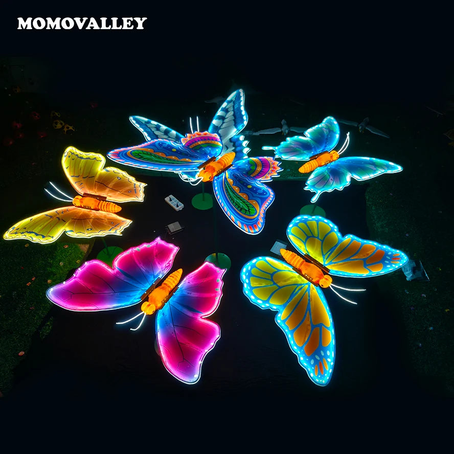 Momovalley Event Party Outdoor Waterproof Led butterfly with Stand Wedding Lights Decorations Center Pieces