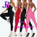Wholesale Women Ribbed Sling Scrunch Butt Leggings Yoga Jumpsuits Gym Fitness BodySuits Workout Clothes Sportswear Tracksuits