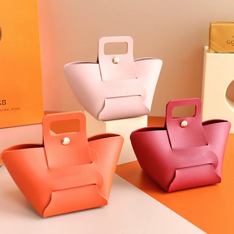 New Leather Small Handbag Wedding Candy Box Ins Style Sweet Wedding Candy Box Souvenir Gift