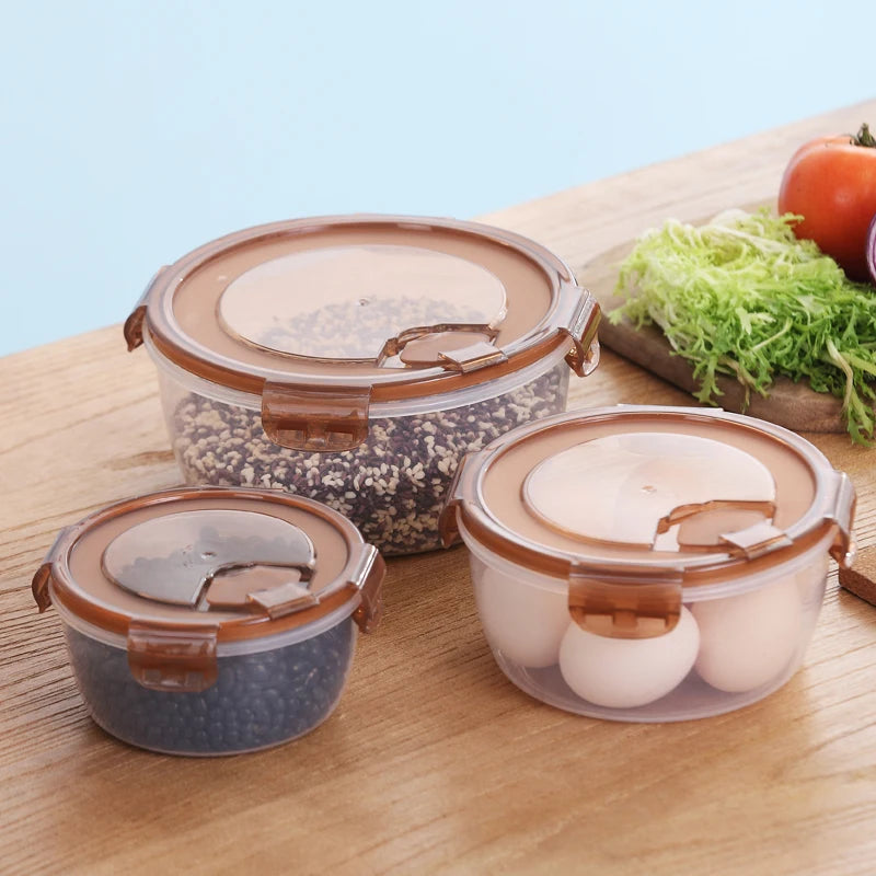 Microwaveable Round Airtight Meal Pre Picnic Snack Soup Sauces Crisper Set Plastic Storage Box PP Food Container With Snap Lock