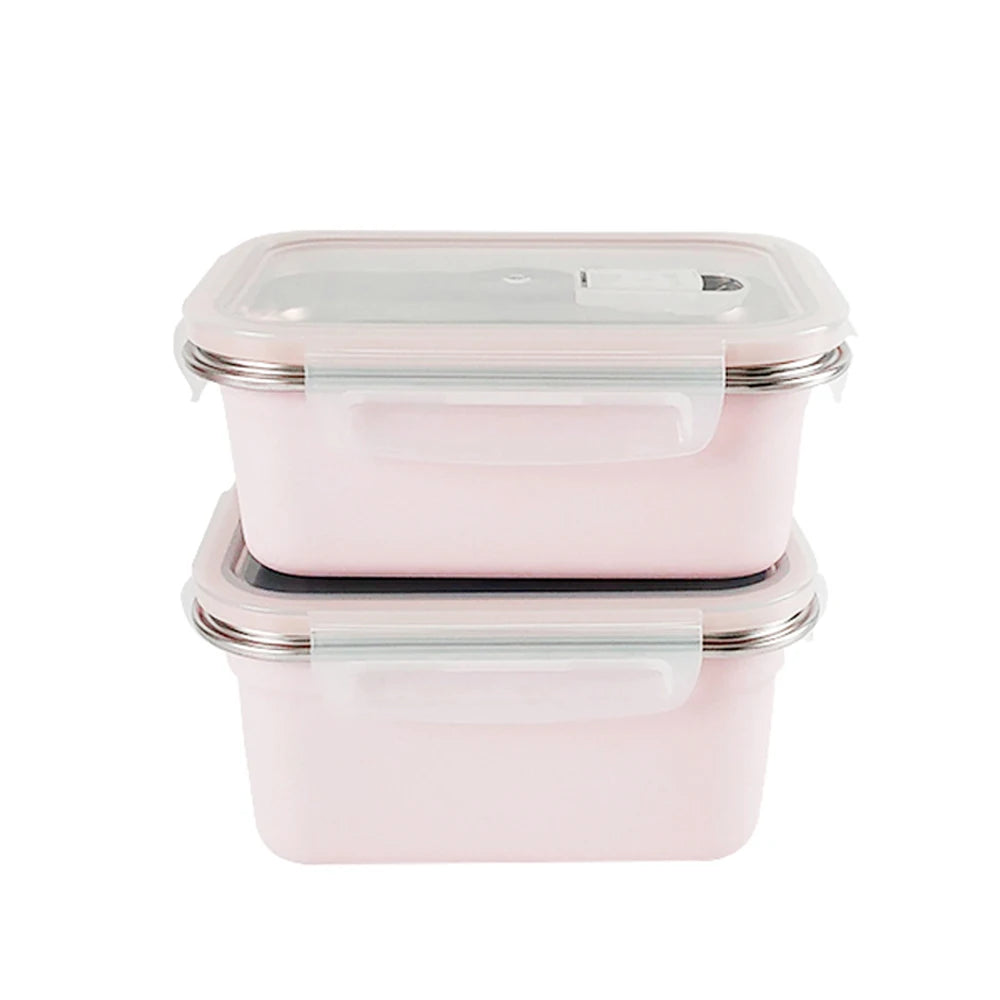 LIHONG Microwave Safe Stainless Steel Lunch Box Large Leakproof Metal Bento Box Food Storage Container for Kids or Adults