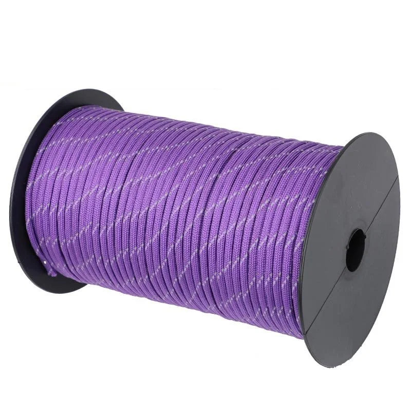 4mm Reflective Paracords for Outdoor Camping Spool Packaging 550lbs Tent Ropes 100meters/pc