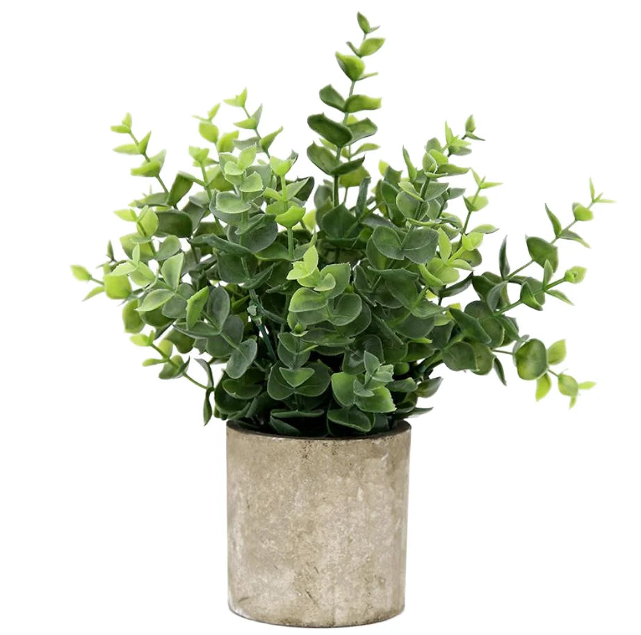 Artificial Plant High Quality Single Stem Real Touch Green Eucalyptus Leaves Plastic Lightweight Classic Design Wedding Home