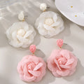 NZ-88 Wholesale Fashion Handmade Women Fabric Ear Jewelry Flower Stud Earrings
