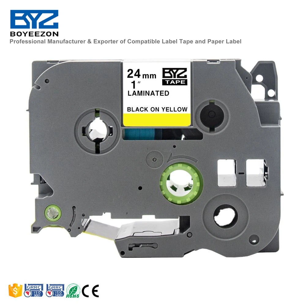 Boyeezon Black on Yellow Compatible Brother Tape Tze-651 Label Cassette for Ribbon Tz Printer Machine TZc 651 TZc651