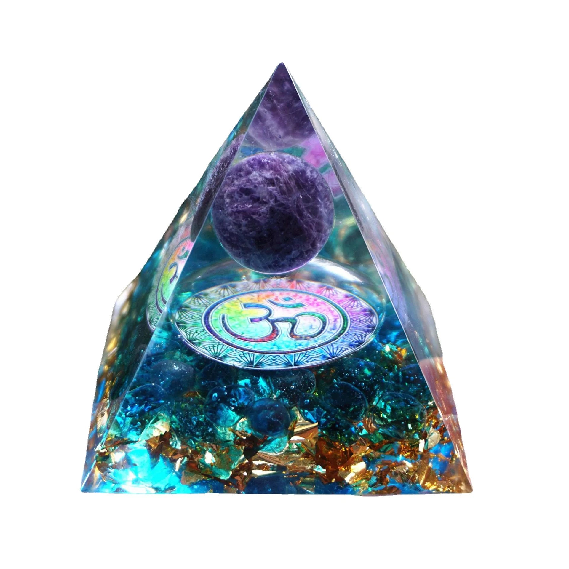 WHOLESALE Amethyst Spheres Trees Chakra Om Symbol Orgonite Orgone Pyramid Resin Crafts