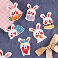 Cartoon Cute Plush Rabbit Embroidered Patches Clothing Accessories Shoes Hats Decoration Hole Patch Self-adhesive Stickers
