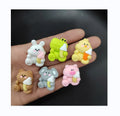 Resin Animals Holding Ice Cream Kawaii Cabochon Slime Charms DIY Crafts Accessories