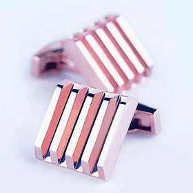 Wholesale Big Rose Gold Plated Square Cufflinks Custom Metal Shirt Buttons Logo for Men's Wedding Engagement Party Gift Trunky