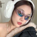 Custom Logo Fashion Luxury Star Punk Sports Sunglasses Shades UV400 Y2K Goggles Cat Eye Sunglasses Women