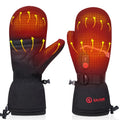 Customizable Winter Waterproof Ski Gloves Electric Rechargeable Heated Snowboard Mittens for Outdoor Sports