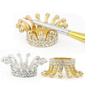 Nail Supplies Glitter Crown Shape Nail Tool Pen Holder Metal Gold Silver Nail Brush Holder
