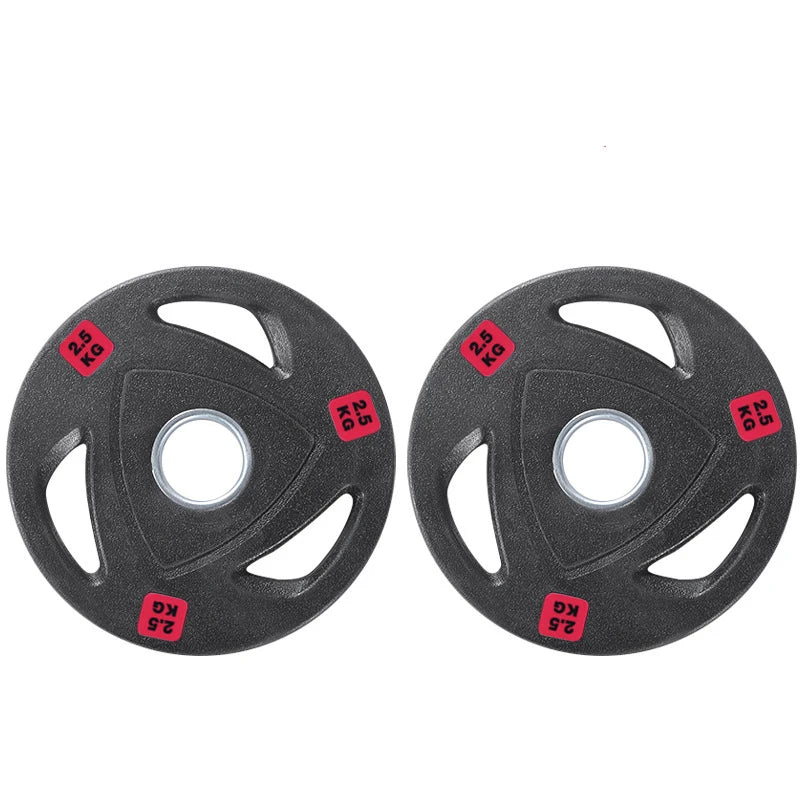 2" Olym Weight Plates 3 Holes 50mm Hole Diameter Hand Grip Rubber Barbell Plates Cast Iron Plates Home Gym Equipment