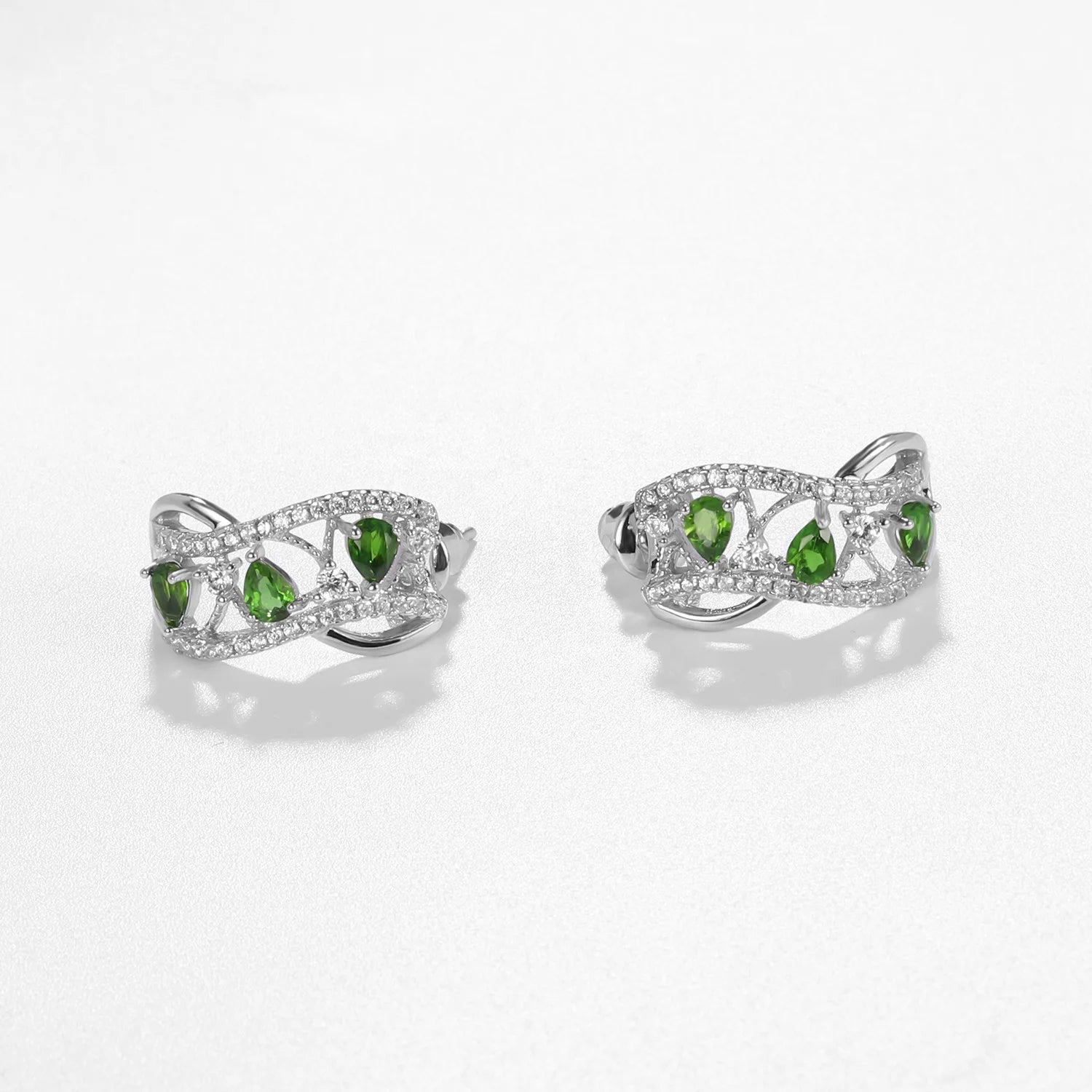 Abiding Chrome Diopside Stud Earring Butterfly Ears Jewelry Ring Earrings Twist Design Fashion Earrings Wholesale Dropshipping
