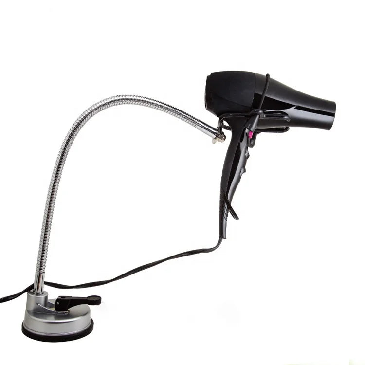 2022 New Stainless Steel 360 Degree Rotating Lazy Hair Dryer Stand With Suction Cup Hair Dryer Holder Stand