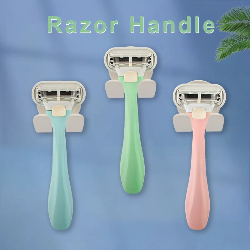 razor Holder in Shower Room for Women razor Hanging  ABS Plastic Razor Suction Hooks Hanger Stand
