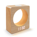 EMAF Home Decor Bedside Novelty Kids Digital Table Wooden Alarm Clock Touch Sensing Time Memory LED Moon Night Light Table Clock