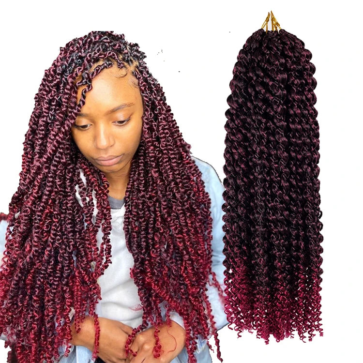 Passion Twist Hair Water Wave Crochet Synthetic Braids for Passion Twist Crochet Braiding Hair Goddess Locs Spring Twist Hair
