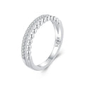 925 Sterling Silver Double Layer Ring for Women Factory's Wedding Engagement Band Fine Jewelry Gift Stackable Finger Ring-BSR463