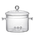 High Borosilicate Binaural Belt Handle With Lid Glass Bowl Microwave Household Bowl High Temperature Soup Bowl