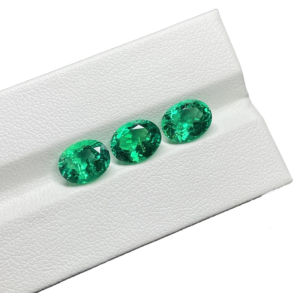 10x15mm 8x12mm Oval Cut Green Hydrothermal Colombian Emerald Stone Prices