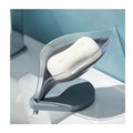 Modern Leaf Shape Self-Draining Soap Holder ABS Soap Dishes with Sponge Holder for Apartment Home Bathroom Use