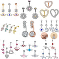 Mylove Wholesale Fine Stainless Steel Body Belly Piercing Jewelry Gold Plated with Zircon Stone Fashionable for Party Occasions