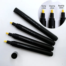 Black Plastic Tube 15mm Blank Empty Marker Pen Chisel Tip 3mm Round Nib 6mm Art Marker 4.5 Flat Nibs Customized CN;GUA Flysea