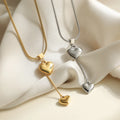 2025 Trendy Heart Necklace 18K Gold Plated Stainless Steel Necklaces Choker Dainty Jewelry for Women Girls