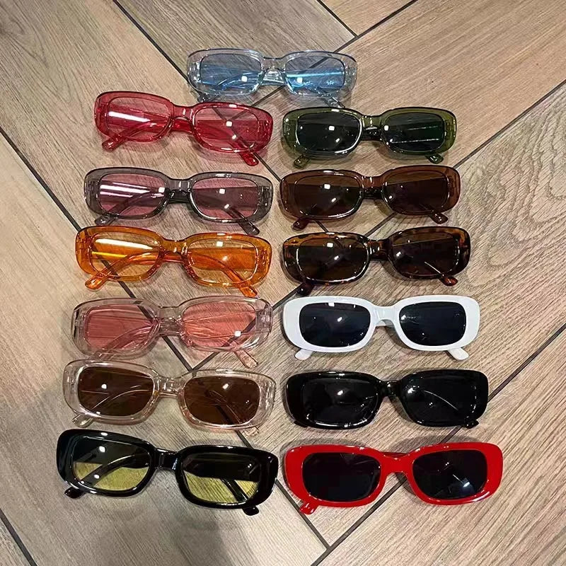 Unisex Promotion Vintage Small Rectangle Shades Luxury Brand Designer Square Sunglasses Female De Sol UV400 for Women/Men
