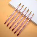 Professional Supplier 100% Pure Kolinsky Soft Hair Germany 18 Nail Brush Premium pink Glitter Metal Handle for Manicure Powder