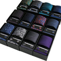 Men Tie and Pocket Square Set Polyester Necktie Gift Set With Cufflinks Tie Clips for Men Wedding Tie Custom Logo on the Box