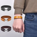 Vintage Punk Cowboy Bracelet Genuine Leather Bangle Wrap Cord Cuff Wristband for Men & Women Cowbody Jewelry