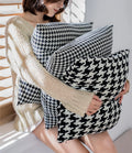 Asg Super Soft and Comfortable 100% Cotton Houndstooth Knitted Throw Pillow Case for Rest Sleeping Sofa Living Room