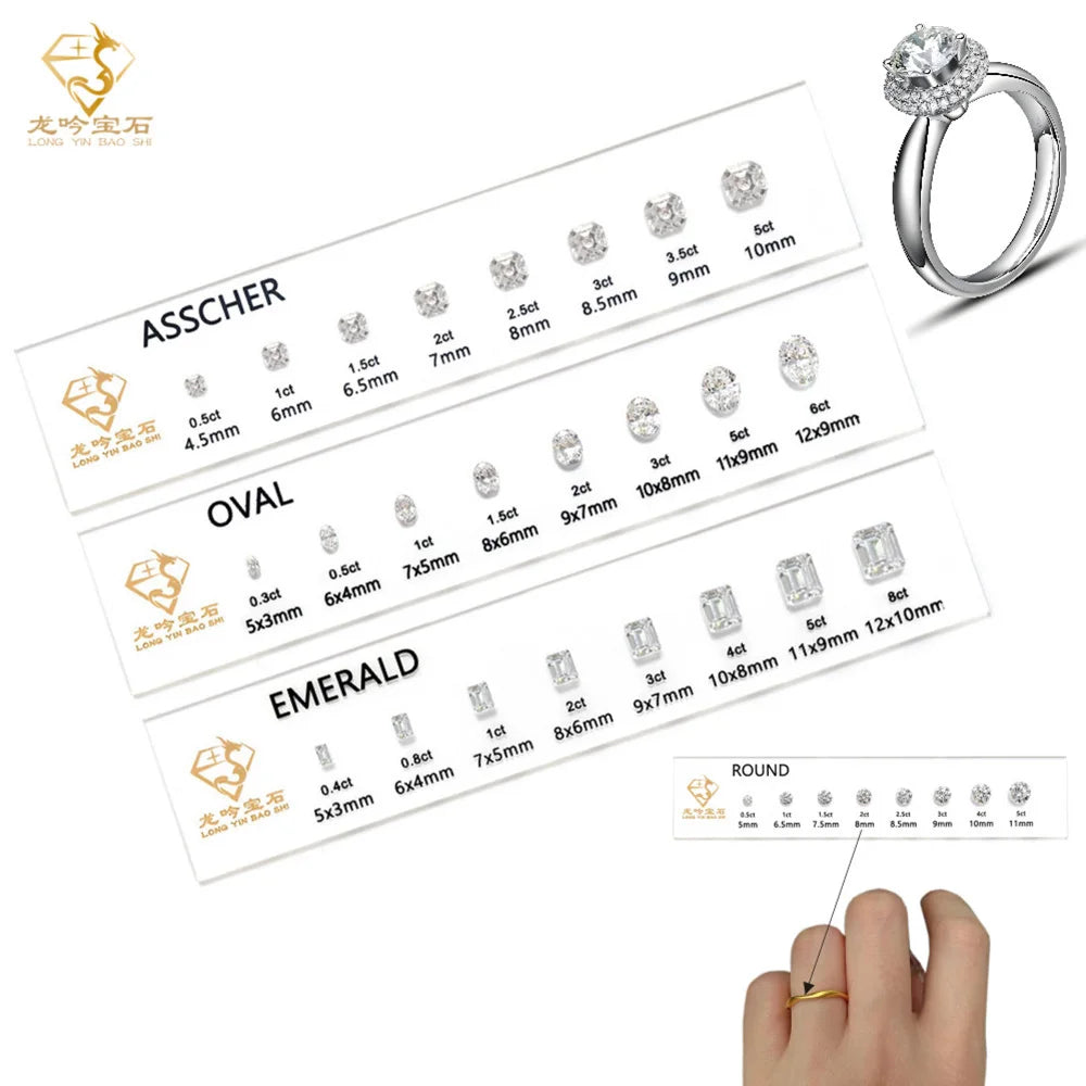 Carat Comparison Chart Hot Sale White Cubic Zirconia Ultimate Diamond Carat Comparison Guide for Ring