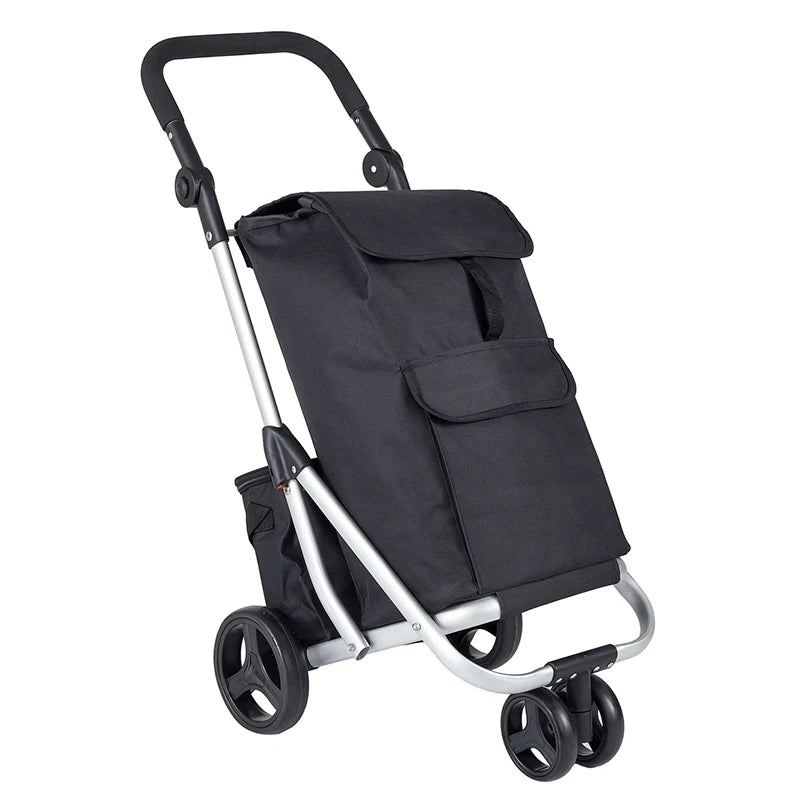 Cheap Collapsible Wheeled Compact Portable Cart Container Grocery Folding Shopping Trolley Bag with Wheels
