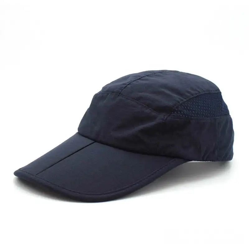 Custom Embroidery Logo 100% Polyester Dobby Image Running Caps Breathable Fit Man Outdoor Collapsible Spliced Brim Sport Camp