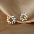 Hot Selling Jewelry Retro S925 Silver Needle Earrings Star Shaped Earrings Pearl Earrings for women