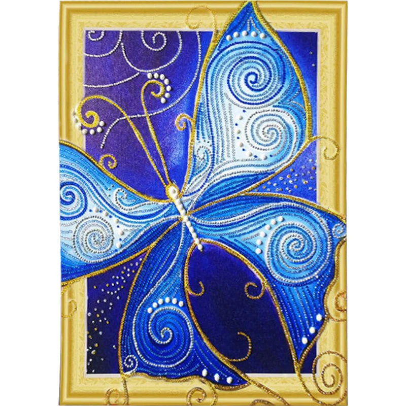 Adults Wall Art Luxury Beautiful Butterfly DIY 5D Diamond Painting Factory Wholesale Printed Special Shaped Drills Accessories