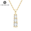 Pendant 3 Stone 0.53cttw Moissanite bar Necklace 925 Sterling Silver Three-Stone Choker for Women