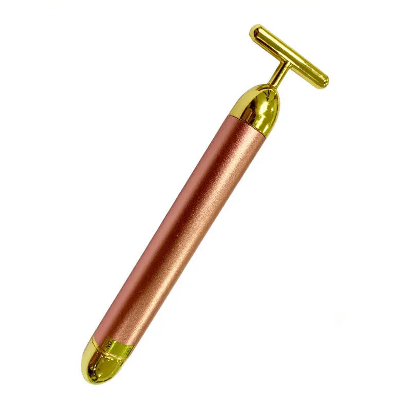 2025 24K Gold Wand HZ Gold Frame Real Electric Facial Massager Jade Roller for Face Healing Stones