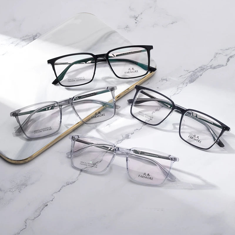 FARMORE New Fashion Square Eyeglasses for Men Women Glass Lenses Optical Lens FM21036