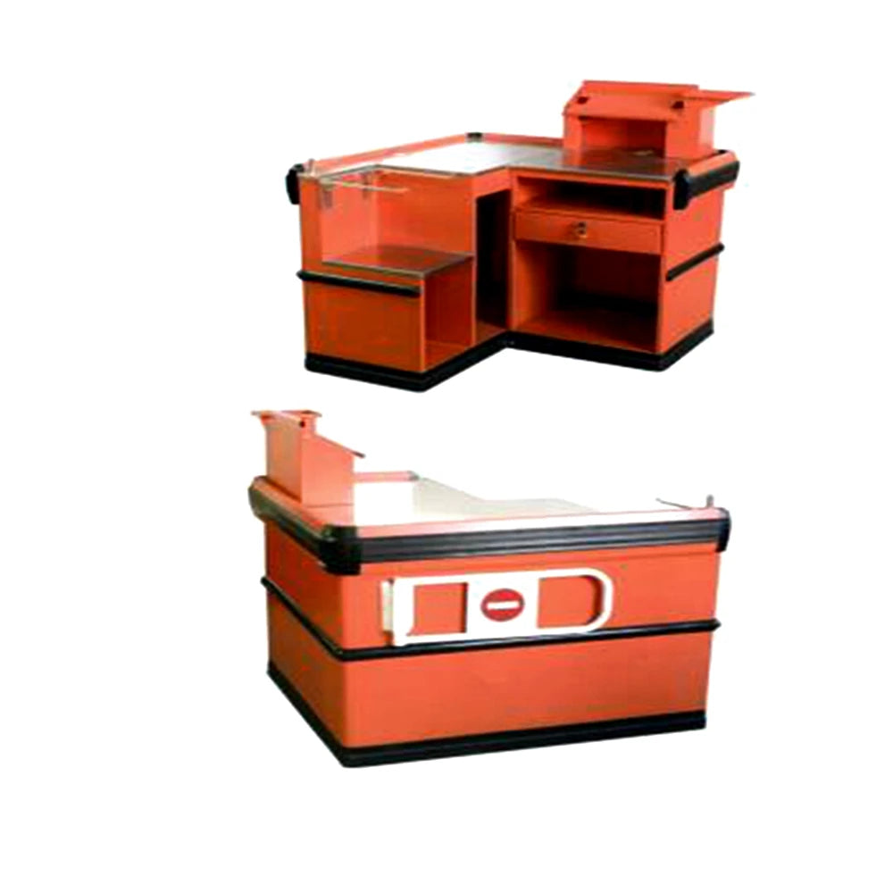 RH-CR014 1100*1100*850mm  L Sharp Cash Counter for Supermarket Cashier Checkout Counter