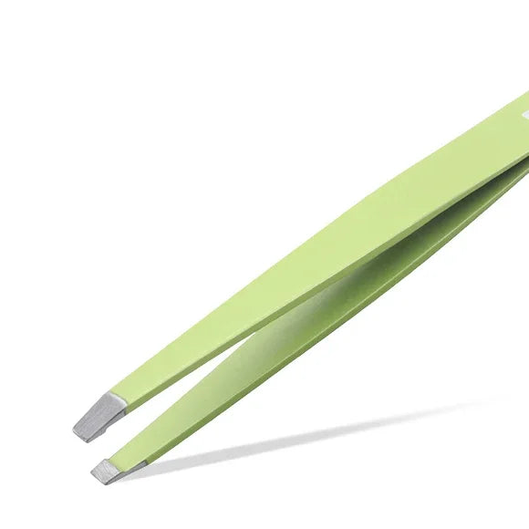 Brainbow 1pc Eyebrow Tweezers Slant Flat Tips Closed Clamp for Face Eye Hair Remover False Eyelash Extension Eyelid Sticker