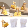 DM1185 Cartoon 3D Animal Candle Silicone Mold DIY Cute Mouse and Cheese Mousse Cake Baking Mold for Home Decoration MegaBDM