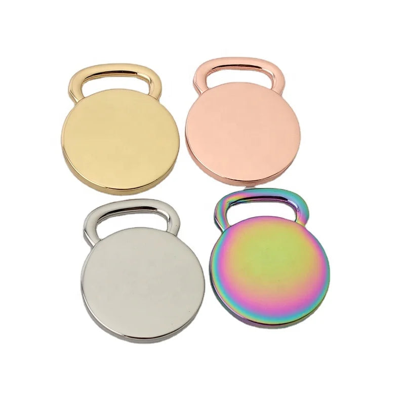 Nolvo World Luxury Customizable Gold/Silver/Rose Gold Metal Logo Labels for Bags-High Quality Durable Handmade 15mm Square